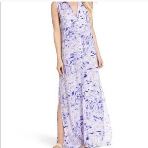 Lilly Pulitzer Erza Maxi Dress Lilac Verbena Rock The Dock Purple, Size Medium